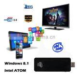 CSW10 Intel Mini PC Official Version Windows8.1 Android 4.4 BT4.0 WIFI Quad Core TV Stick CPU 2GB+32GB Smart TV BOX