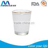 Sublimation Blank 1.5oz Glass Cup With Gold Rim thumbnail-3