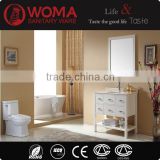 Floor Standing Bathroom Vanity Cream Color Wood Wash Basin No.3201B