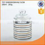 Hot Sale Glass Storage Jar With High Quality & Stripes