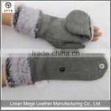 Lixian wholesale thinsulate fleece grey ladies fashion dress mittens touch screen winter mittens