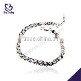 hot sale costume silver jewelry stainless steel charm bracelet