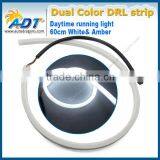 Dual Color Flexbile 60cm LED Daytime Running Light, Auto Headlight Strip