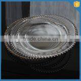 Hand Press Lead Free Round Glass Dinner Charger Plates Wholesale Quality Choice Most Popular