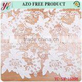 Pure White Bloom Pattern Hollow Woven Fabrics Embroidery Fabric for Wedding Dress