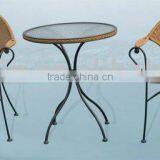 Rattan Table and Chair thumbnail-1