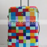 Colorful Vintage Printed ABS+PC trolley luggage case