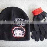Custom Cheap Wholesale Girls Knitted Toque Beanie and Glove Set