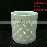 White Cut Out Ceramic Candle Holder