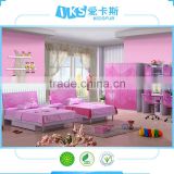 Mini kids bed desk K115 children double bedroom sets for girls