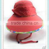 Red Color Fabric Sun Visors Summer Hats thumbnail-1