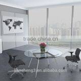 Hot Selling Unique Design Clear Glass Conference Table thumbnail-3