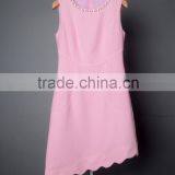 Wholesale Bady Pink Sleeveless Women Dresses Beads Embellished Summer Dresses