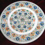 Round Marble Inlay Coffee Table Top