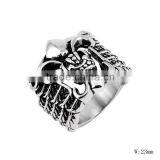 SRR0008 Fleur De Lis Skull Rings Biker Rings Cheap Wholesale Men Stainless Steel Jewelry Ring