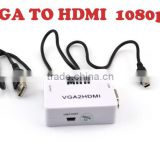 Hot sell Mini VGA TO HDMI Converter , Vga2hdmi Converter dengan with Audio 1080P 3D