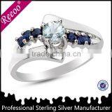 Oval Gemstone Ring, Engagement Ring Platinum thumbnail-1
