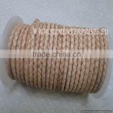 Braided Leather cords -Breided Leather cords 4 mm natural