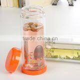 280ml Transparent Custom Double Wall Heat-resistant Tea Cup Portable Pyrex Glass Water Bottle thumbnail-5