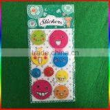 Round Smile Face Embossed PVC Stickers for Children