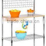 Bakers Rack With Cutting Board and Storage Shelves