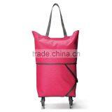 Folding Shopping Bag With Wheels,two Way Shopping Trolley/travel Handbag