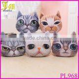 Cute 3D Cartoon Angry Cat Meow Head Shaped Plush Creative Pillow Cushion Home Decor Toy