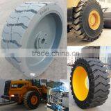 Lifting Platform Tires and Wheels, Cut and Puncture Proof Industrial Tires 23.5-25 15x5