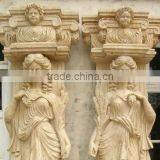 Western Style Carved Stone Statue Pillar thumbnail-2