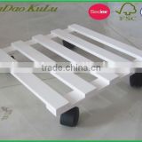 factory wholesale top quality moveable wooden plant pot tray, garden flower pot tray with wheel