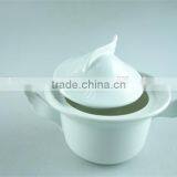 Irregular Sugar Pot,white Porcelain Canister,small Casserole thumbnail-2
