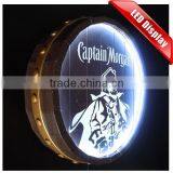 Custom Round Barrel LED Wall Sign Illuminated Sign