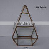 Glass Plant Terrarium With Brass Sides