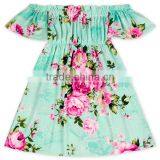 Ruffle Summer Rose Floral Off-Shoulder Flutter Sleeve Dress thumbnail-2