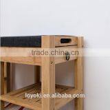 Bamboo Shoe Storage Natural Bamboo Shoes Rack With Tatami Shoe Bench With Drawer Organizers thumbnail-5