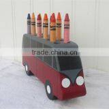 Hot Sell Wooden Bus Pencil Crayon Holder Man or Boys Gift Teacher Gift Made in China thumbnail-1