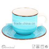 Cup Saucer Silk Screen High Quality Modern Design Top Sale With Strips Relaxation Style thumbnail-1