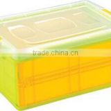 Plastic folding box crate