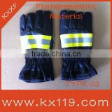 Navy blue fire retardant fabric new 02 type Cotton fabric Fire Fighting Leather Gloves