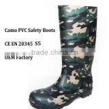 Camo Steel Toe And Sole PVC Safety Rain Boots thumbnail-2