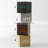 Multicolor Cube Led Digital Alarm Wooden Clock thumbnail-1