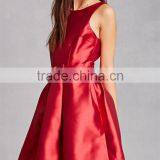 New Cheap Fashion Round Neck Sleeveless On-seam Pockets Pleated Taffeta Dress thumbnail-4