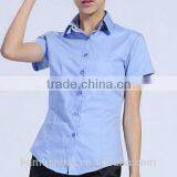 Women Dress Shirt Office Uniform Ladies Shirt Short Sleeve Shirts thumbnail-1
