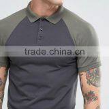 Guangzhou Raglan Short Sleeve Button Placket Dark Grey Men's Cotton Spandex 200gsm Casual Anti Shrink Slim Fit Polo Neck T-Shirt thumbnail-3