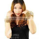 CX-A-28C Top Quality Winter Rabbit Fur Leather Cuff Bracelet thumbnail-6