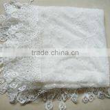 Fashion Lady Butterfly New Cotton White Lace Scarf thumbnail-5