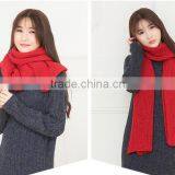 Autumn Winter Ladies or Women or Girls Fashion Pure Color New Black and White Scarf Knit Majored Maker thumbnail-6