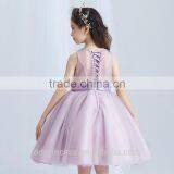 Best Quality Purple Handmade Decoration Girl Party Wear Western Dress thumbnail-5