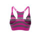 Wholesale Stripe Printed Breathable Dry-Fit Women Sports Bra YogaWear thumbnail-3