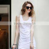 2016 Good Quality China Promotional 100% Cotton Custom Blank Tank Top for Women thumbnail-2